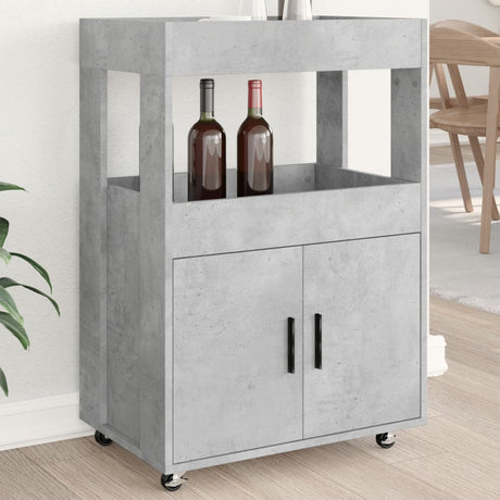 Vidaxl drankkar 60x39,5x89 cm bewerkt hout betongrijs