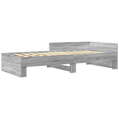 Vidaxl bedframe bewerkt hout grijs sonoma eikenkleurig 90x200 cm