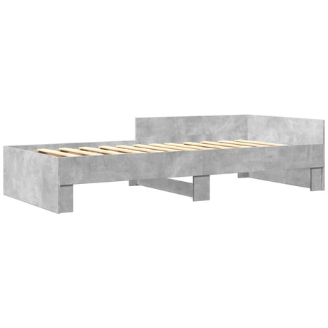 Vidaxl bedframe bewerkt hout betongrijs 75x190 cm
