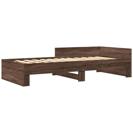 Vidaxl bedframe zonder matras bewerkt hout bruin eikenkleur 75x190 cm