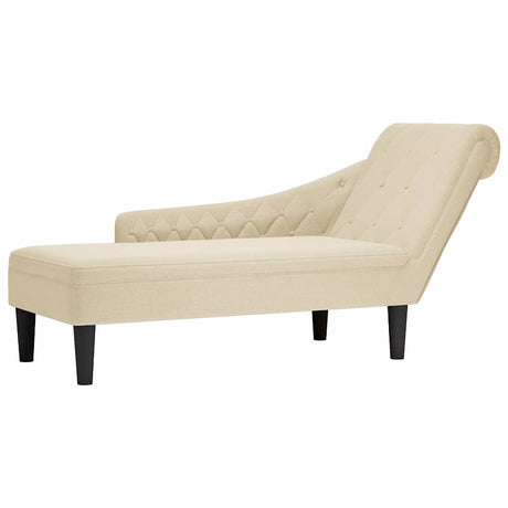Vidaxl chaise longue met kussen en rechterarmleuning stof crèmekleurig
