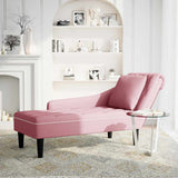 Vidaxl chaise longue met kussen en rechterarmleuning fluweel roze