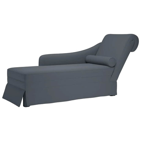 Vidaxl chaise longue met bolster rechterarmleuning fluweel donkergrijs