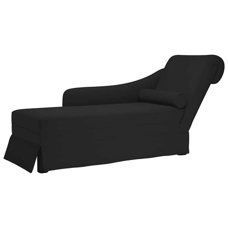 Vidaxl chaise longue met bolster en rechterarmleuning fluweel zwart