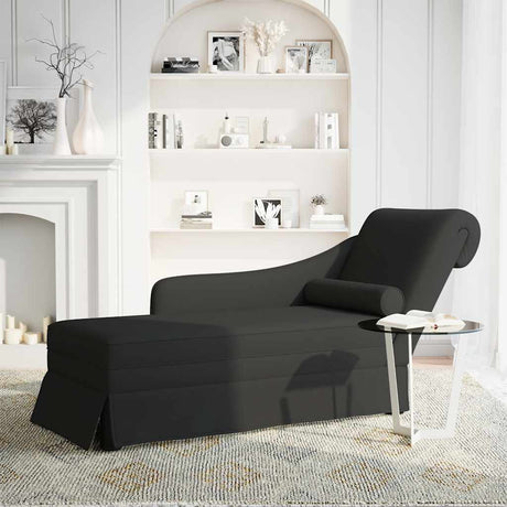 Vidaxl chaise longue met bolster en rechterarmleuning fluweel zwart