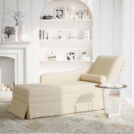 Vidaxl chaise longue met bolster en rechterarmleuning linnen