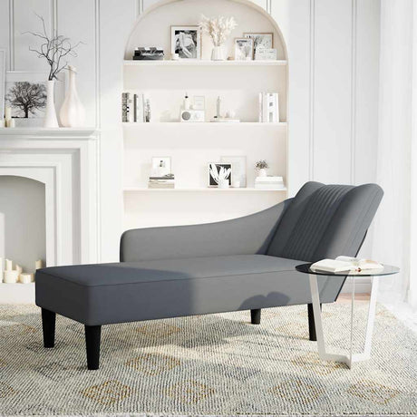 Vidaxl chaise longue met rechterarmleuning fluweel donkergrijs