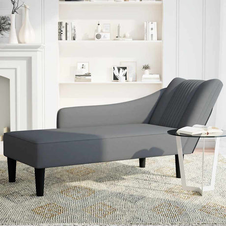Vidaxl chaise longue met rechterarmleuning fluweel donkergrijs