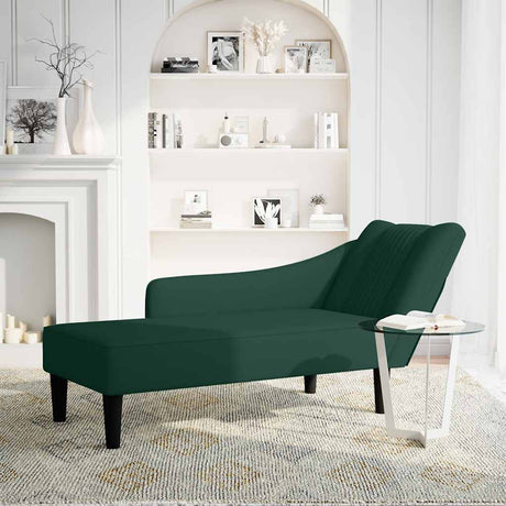 Vidaxl chaise longue met rechterarmleuning fluweel donkergroen