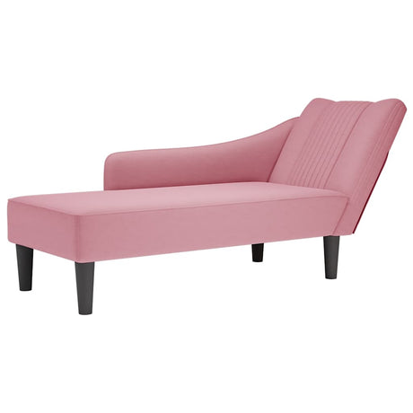Vidaxl chaise longue met rechterarmleuning fluweel roze