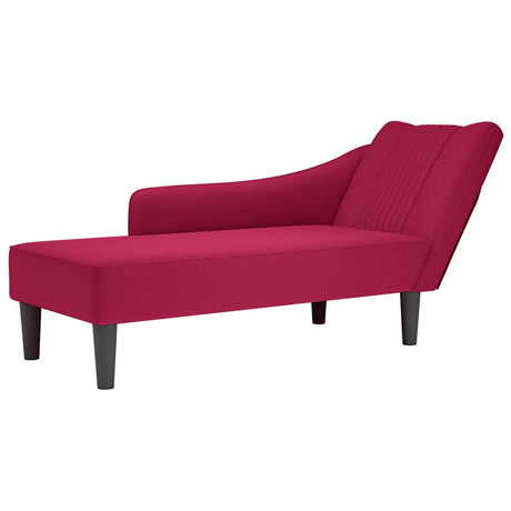 Vidaxl chaise longue met rechterarmleuning fluweel wijnrood
