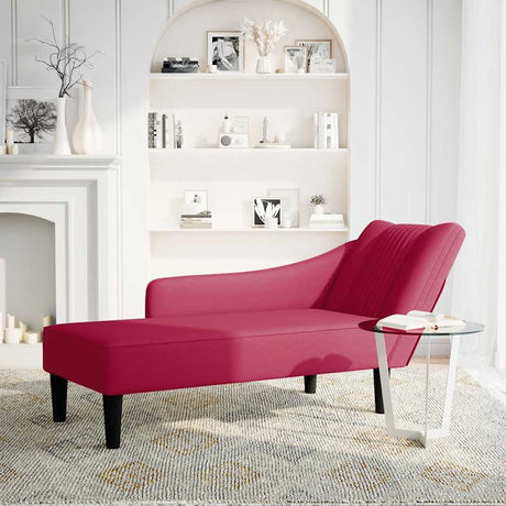 Vidaxl chaise longue met rechterarmleuning fluweel wijnrood