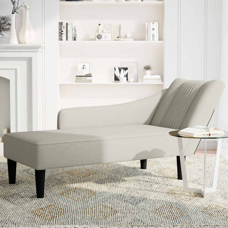 Vidaxl chaise longue met rechterarmleuning fluweel crèmekleurig