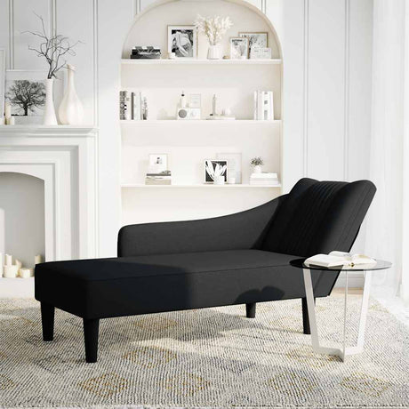 Vidaxl chaise longue met rechterarmleuning stof zwart