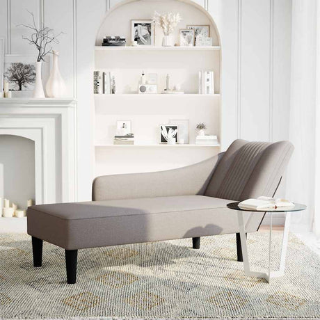 Vidaxl chaise longue met rechterarmleuning stof taupe