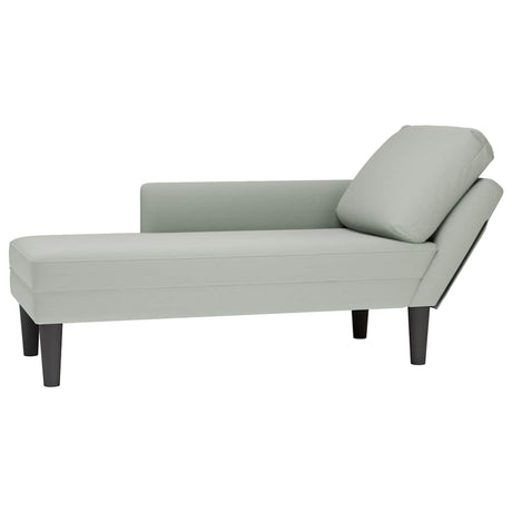 Vidaxl chaise longue met kussen rechterarmleuning fluweel lichtgrijs