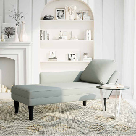 Vidaxl chaise longue met kussen rechterarmleuning fluweel lichtgrijs