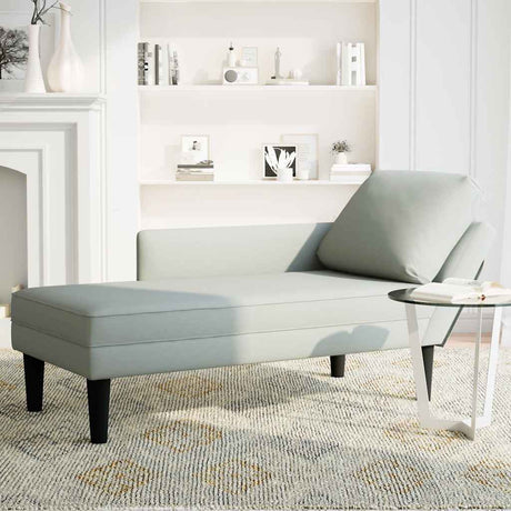 Vidaxl chaise longue met kussen rechterarmleuning fluweel lichtgrijs