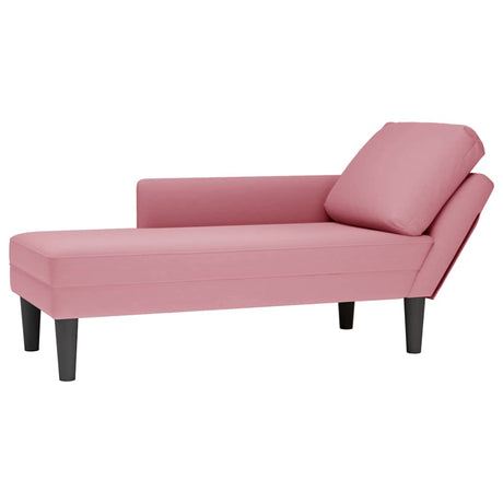 Vidaxl chaise longue met kussen en rechterarmleuning fluweel roze