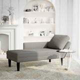Vidaxl chaise longue met kussen corduroy stof lichtgrijs