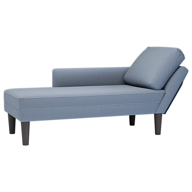 Vidaxl chaise longue met kussen corduroy stof blauw