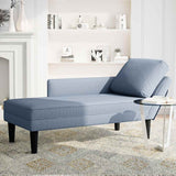 Vidaxl chaise longue met kussen corduroy stof blauw