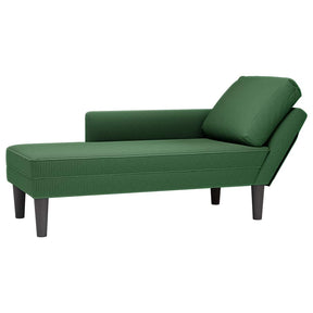 Vidaxl chaise longue met kussen corduroy stof donkergroen