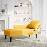 Vidaxl chaise longue met kussen corduroy stof lichtgeel