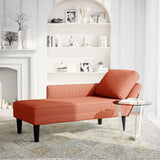 Vidaxl chaise longue met kussen corduroy stof rood oranje