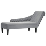 Vidaxl chaise longue met kussen en rechterarmleuning stof lichtgrijs