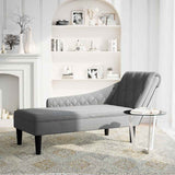 Vidaxl chaise longue met kussen en rechterarmleuning stof lichtgrijs
