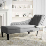 Vidaxl chaise longue met kussen en rechterarmleuning stof lichtgrijs
