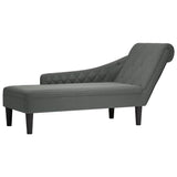 Vidaxl chaise longue met kussen en rechterarmleuning stof donkergrijs
