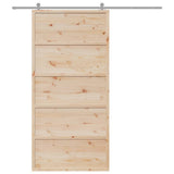 Vidaxx Schiebetür 100x208 cm massives Kiefernholz
