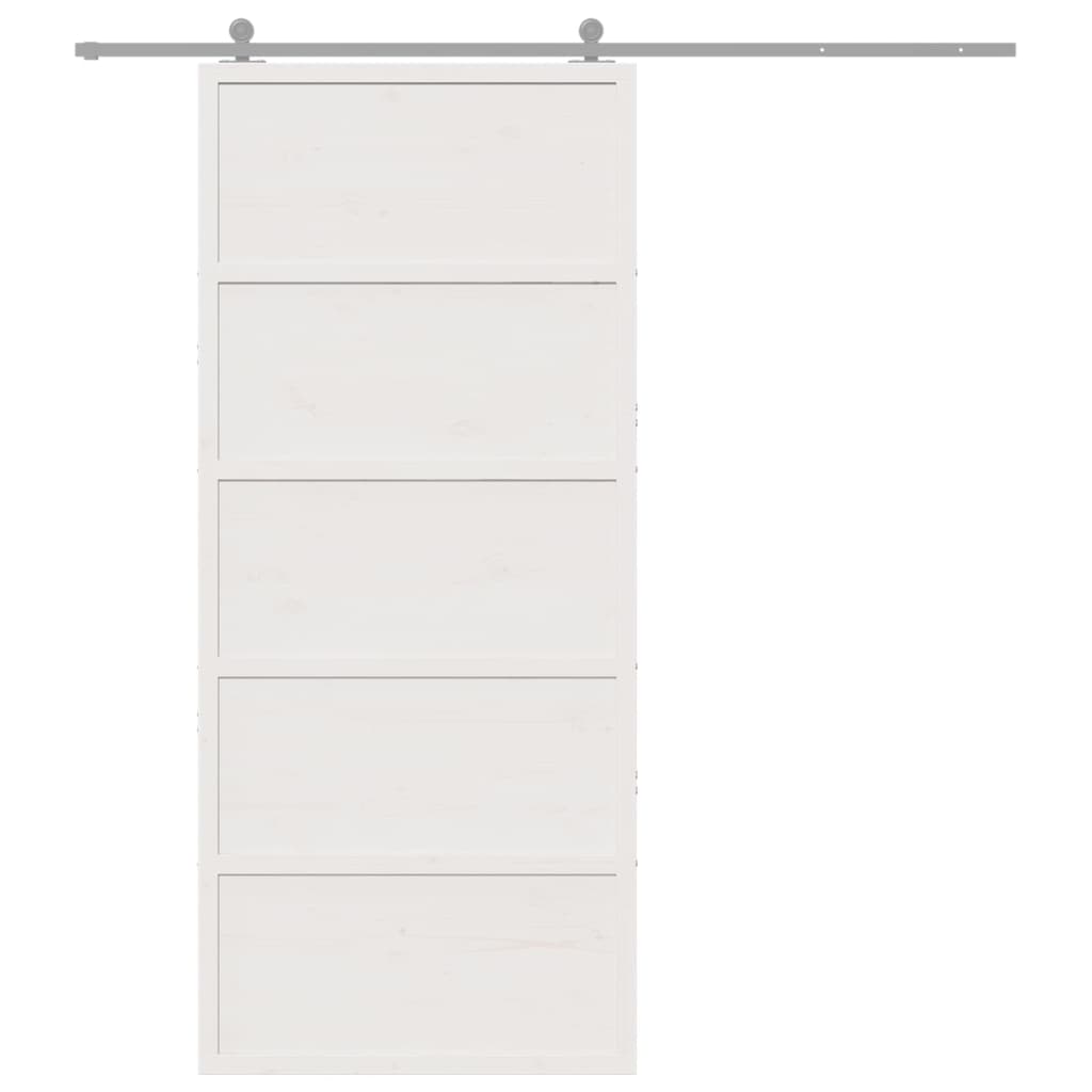 Vidaxx Schiebetür 90x208 cm Kiefer massiv weiß