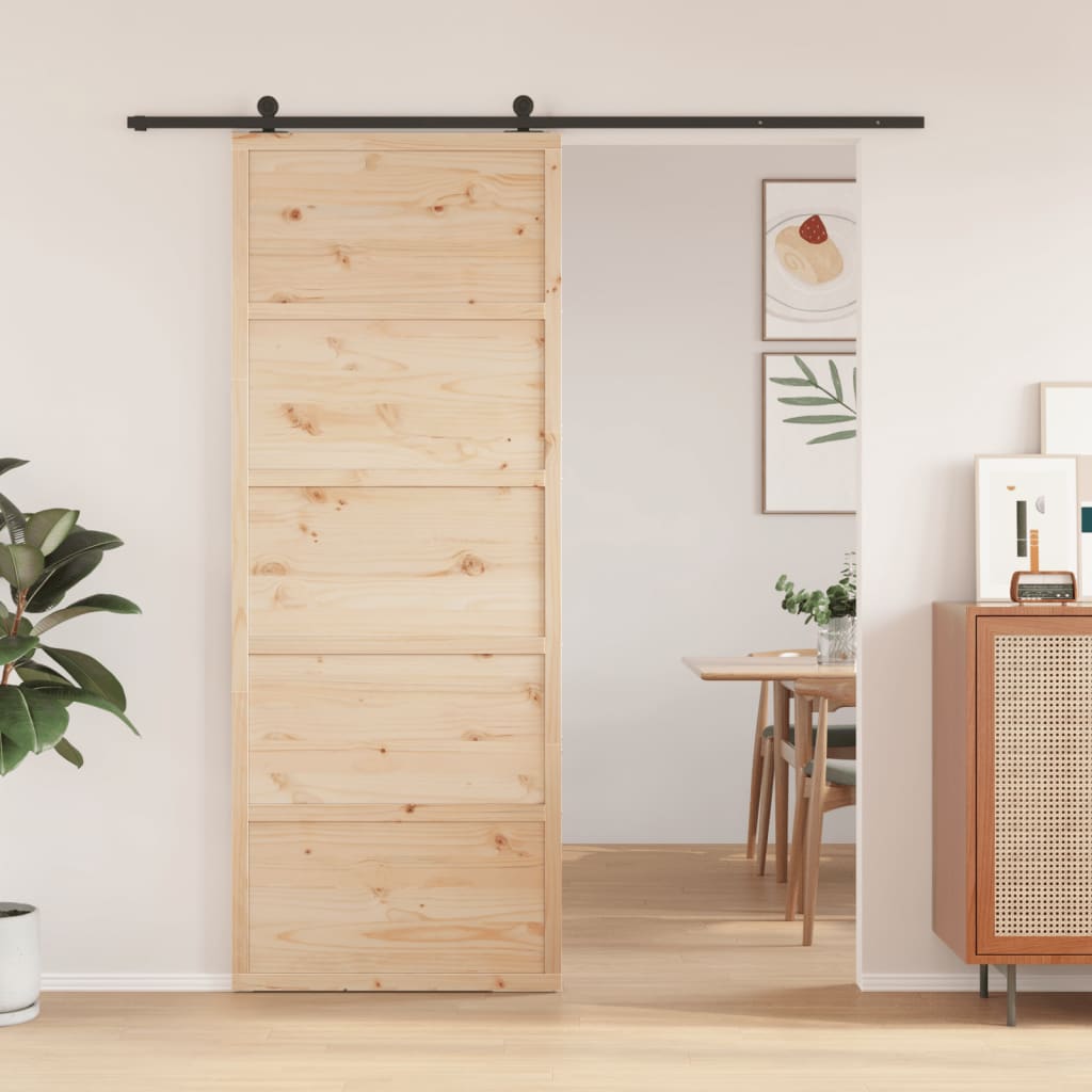 Vidaxx Schiebetür 80x208 cm massives Kiefernholz