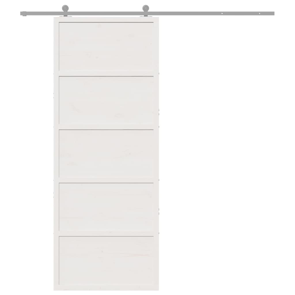 Vidaxx Schiebetür 80x208 cm Kiefer massiv weiß