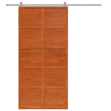 Vidaxx Schiebetür 100x208 cm massives Kiefernholz, waschbraun