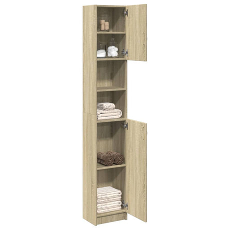 Vidaxl badkamerkast 32x25,5x190 cm spaanplaat sonoma eikenkleurig