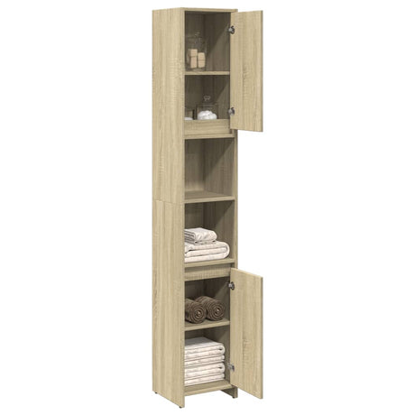 Vidaxl badkamerkast 30x30x183,5 cm spaanplaat sonoma eikenkleurig
