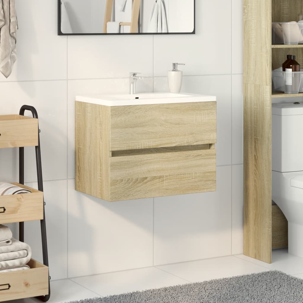 Vidaxl wastafelkast 60x38,5x45 cm spaanplaat sonoma eikenkleurig