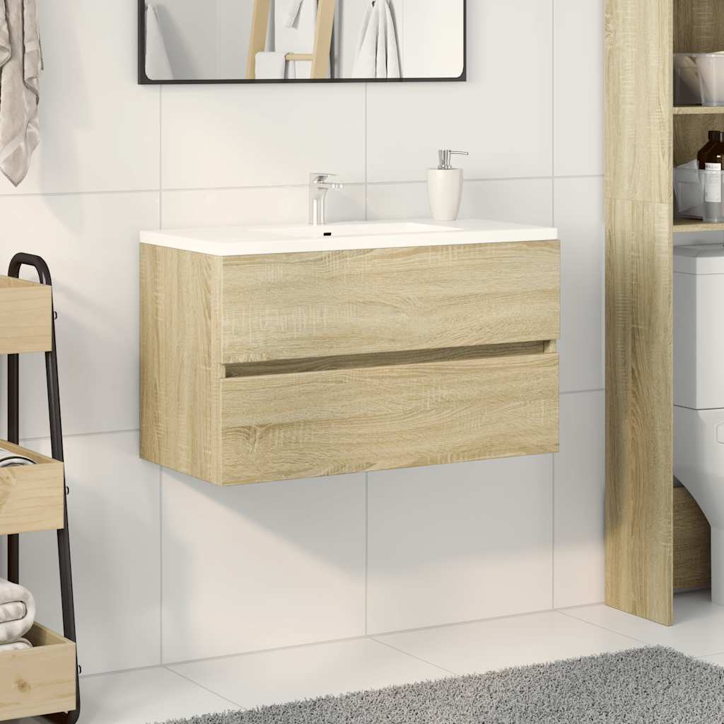 Vidaxl wastafelkast 80x38,5x45 cm spaanplaat sonoma eikenkleurig