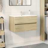 Vidaxl wastafelkast 80x38,5x45 cm spaanplaat sonoma eikenkleurig