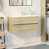 Vidaxl wastafelkast 90x38,5x45 cm spaanplaat sonoma eikenkleurig
