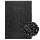 VidaXL Teppich Zizur Indoor und Outdoor 140x200cm Juteoptik Anthrazit