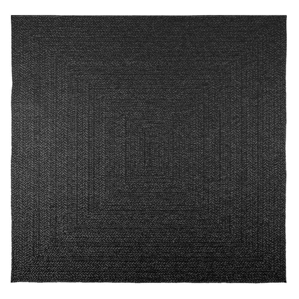 VidaXL Teppich Zizur Indoor und Outdoor 200x200cm Juteoptik Anthrazit