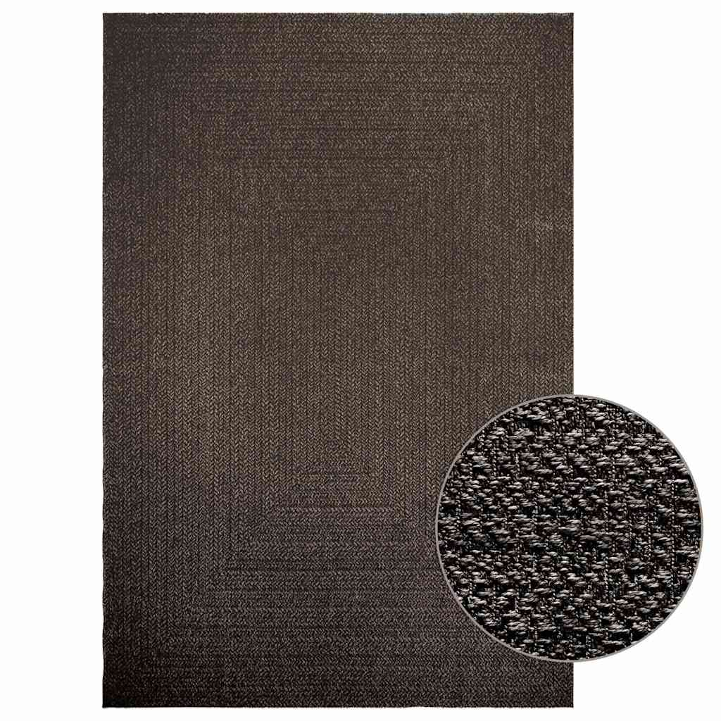 VidaXL Teppich Zizur Indoor und Outdoor 200x290cm Juteoptik Anthrazit