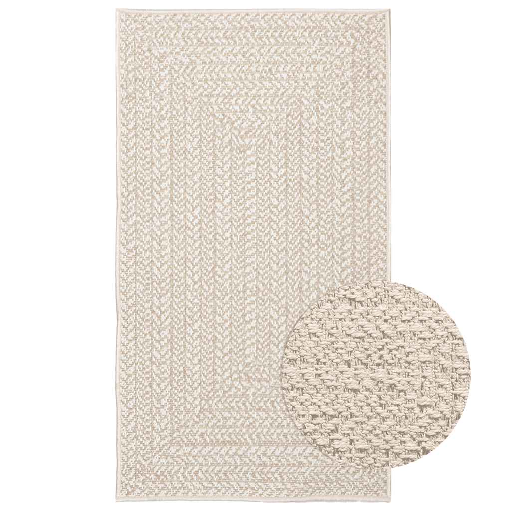 VidaXL Teppich Zizur Creme drinnen und draußen 60x110 cm Juteoptik