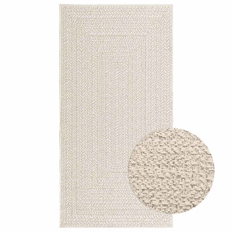 VidaXL Teppich Zizur Creme drinnen und draußen 80x150 cm Juteoptik