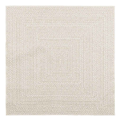VidaXL Teppich Zizur Creme drinnen und draußen 120x120 cm Juteoptik